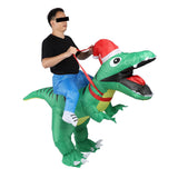 Xmas Riding Dinosaur Costume Xmas Cosplay Costume Funny Xmas Riding Dinosaur Inflatable Costume for Adult