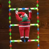 Santa Climbing Light Cute Decorative Xmas Ladder Light for Wall Tree Yard Garden