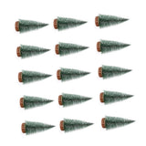 15 Pcs Miniature Xmas Tree White Snow Home Decoration Multi Purpose Desktop Mini Pine Tree for Indoor Party 5.9in