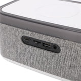 Wireless Charging Station Bluetooth Speaker Multifunctional Wireless Speaker with Alarm Clock LED Night Light White Noise for Bedside