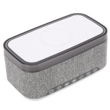 Wireless Charging Station Bluetooth Speaker Multifunctional Wireless Speaker with Alarm Clock LED Night Light White Noise for Bedside