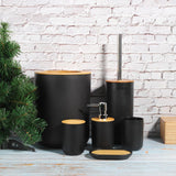 6Pcs/Set Household Bathroom Soap Box Toothbrush Holder Rinse Cup Lotion Bottle Accessories KitBlack