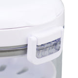 Denture Case Portable Denture Bath Cup Retainer Storage Box with Mirror Braces Removal Tool Cleaning Brush for False Teeth