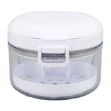 Denture Case Portable Denture Bath Cup Retainer Storage Box with Mirror Braces Removal Tool Cleaning Brush for False Teeth