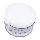 Denture Case Portable Denture Bath Cup Retainer Storage Box with Mirror Braces Removal Tool Cleaning Brush for False Teeth