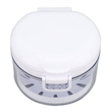 Denture Case Portable Denture Bath Cup Retainer Storage Box with Mirror Braces Removal Tool Cleaning Brush for False Teeth