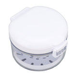 Denture Case Portable Denture Bath Cup Retainer Storage Box with Mirror Braces Removal Tool Cleaning Brush for False Teeth