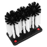 3 Head Cup Brush Removable Efficient Cleaning Glass Washer Brush with Suction Base for Bar Long Leg Cup Beer Cup