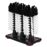 3 Head Cup Brush Removable Efficient Cleaning Glass Washer Brush with Suction Base for Bar Long Leg Cup Beer Cup