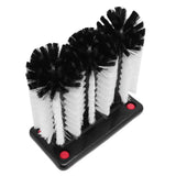 3 Heads Cup Brush Water Bottle Cleaning Brush Glass Cup Washer with Suction Base for Hotel Bar