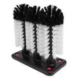 3 Heads Cup Brush Water Bottle Cleaning Brush Glass Cup Washer with Suction Base for Hotel Bar