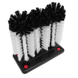 3 Heads Cup Brush Water Bottle Cleaning Brush Glass Cup Washer with Suction Base for Hotel Bar