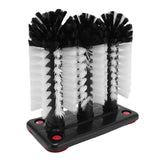 3 Heads Cup Brush Water Bottle Cleaning Brush Glass Cup Washer with Suction Base for Hotel Bar