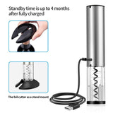 Stainless Steel 
USB Rechargeable Smart Electric Wine Opener 
Automatic Bottle Opener Silver