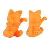 Cute CatShaped Loose Tea Leaf Strainer Filter Silicone Tea Infuser Accessory for Home Office