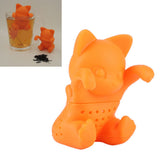 Cute CatShaped Loose Tea Leaf Strainer Filter Silicone Tea Infuser Accessory for Home Office