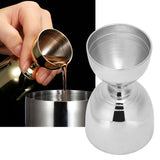Stainless Steel Double Head Cocktail Jigger Mixer Bartending Tool for Home Bar Party AccessorySilver