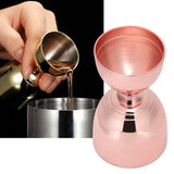 Stainless Steel Double Head Cocktail Jigger Mixer Bartending Tool for Home Bar Party AccessoryRose Gold