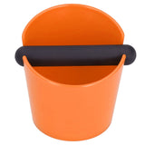 Non Slip Coffee Knock Box Coffee Grounds Bucket Container Dump Bin Accessories(Orange )