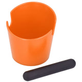 Non Slip Coffee Knock Box Coffee Grounds Bucket Container Dump Bin Accessories(Orange )