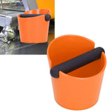 Non Slip Coffee Knock Box Coffee Grounds Bucket Container Dump Bin Accessories(Orange )