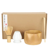 Matcha Making Tool Set Bamboo Tea Whisk Tea Scoop Bowl Ceramic Tea Whisk Holder Teaware Set