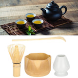 Matcha Making Tool Set Bamboo Tea Whisk Tea Scoop Bowl Ceramic Tea Whisk Holder Teaware Set