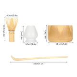 Matcha Making Tool Set Bamboo Tea Whisk Tea Scoop Bowl Ceramic Tea Whisk Holder Teaware Set