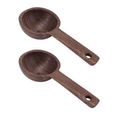 Coffee Scoop Wooden Measuring Spoon Walnut Teaspoon Coffee Accessories for Coffee Tea Sugar Dlour Spices2pcs