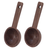 Coffee Scoop Wooden Measuring Spoon Walnut Teaspoon Coffee Accessories for Coffee Tea Sugar Dlour Spices2pcs