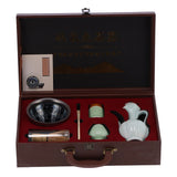 Matcha Tea Tool Set Matcha Bowl Whisk Scoop Ceramic Whisk Holder Caddy Teacup Mat Tea Ceremony KitOil Drop Style
