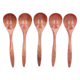5Pcs Wooden Scoop Long Handle Sugar Salt Tea Seasoning Spoon for Home Restaurant Hotel