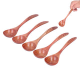 5Pcs Wooden Scoop Long Handle Sugar Salt Tea Seasoning Spoon for Home Restaurant Hotel