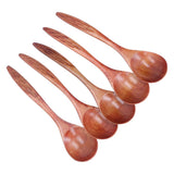 5Pcs Wooden Scoop Long Handle Sugar Salt Tea Seasoning Spoon for Home Restaurant Hotel
