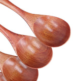 5Pcs Wooden Scoop Long Handle Sugar Salt Tea Seasoning Spoon for Home Restaurant Hotel