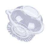 100PCS Clear Cookie Boxes Plastic Disposable Cute Cat Head Small Treat Bakery Box for Cupcake Dessert Pastry