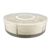 Divided Serving Tray with Lid PP PET Sealed Rotatable Clear Snack Spinner Food Platter Charcuterie Container for Party Picnic Entertaining