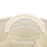 Divided Serving Tray with Lid PP PET Sealed Rotatable Clear Snack Spinner Food Platter Charcuterie Container for Party Picnic Entertaining