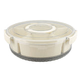 Divided Serving Tray with Lid PP PET Sealed Rotatable Clear Snack Spinner Food Platter Charcuterie Container for Party Picnic Entertaining