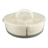 Divided Serving Tray with Lid PP PET Sealed Rotatable Clear Snack Spinner Food Platter Charcuterie Container for Party Picnic Entertaining