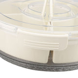 Divided Serving Tray with Lid PP PET Sealed Rotatable Clear Snack Spinner Food Platter Charcuterie Container for Party Picnic Entertaining