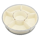 Divided Serving Tray with Lid PP PET Sealed Rotatable Clear Snack Spinner Food Platter Charcuterie Container for Party Picnic Entertaining