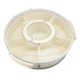 Divided Serving Tray with Lid PP PET Sealed Rotatable Clear Snack Spinner Food Platter Charcuterie Container for Party Picnic Entertaining