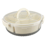 Divided Serving Tray with Lid PP PET Sealed Rotatable Clear Snack Spinner Food Platter Charcuterie Container for Party Picnic Entertaining