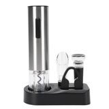 Electric Wine Opener Set Automatic Bottle Opener Tool Rechargeable with Foil Cutter Wine Aerator Vacuum Stopper for Home Bar Party