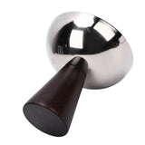 Serving Dessert Bowl Stainless Steel Multifunctional Wooden Base Yogurt Snack Candy Cup for Hotel Home Glossy Style
