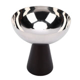 Serving Dessert Bowl Stainless Steel Multifunctional Wooden Base Yogurt Snack Candy Cup for Hotel Home Glossy Style