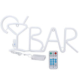 BAR Neon LED Purple 24‑key Remote Control 8‑mode Wall Light Neon Lights for Family Restaurant PARTY BarWine Glass Blue Light