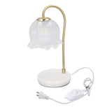 Candle Warmer Lamp Glass Marble Dimmable Electric Fragrance Candle Melter with 2 Bulbs for Christmas House Warming Gifts Home Bedroom Decor CN Plug 220V