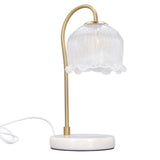 Candle Warmer Lamp Glass Marble Dimmable Electric Fragrance Candle Melter with 2 Bulbs for Christmas House Warming Gifts Home Bedroom Decor CN Plug 220V